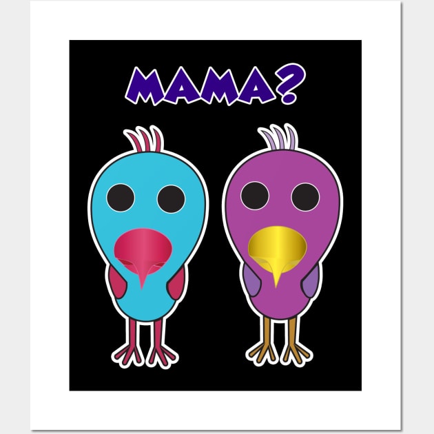 Baby Opila Birds are looking for their Mama! Wall Art by NatTheDesigner